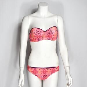 Gianni Bini Pink Tribal Biniki Top S Bottom L